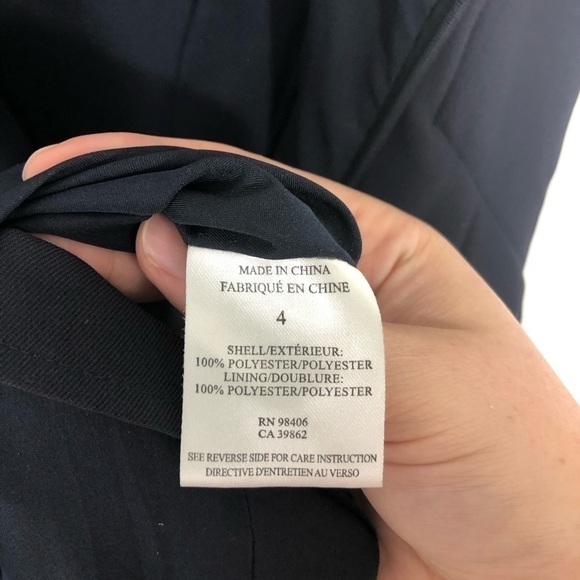 Theory Navy Blue Fit & Flare Dress Sz 4 Midi Women - Picture 7 of 9